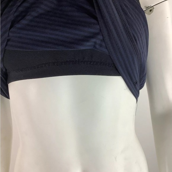Athleta Sz S Bra Shelf Racerback Tank Top Blue Polyester Spandex Striped - Picture 2 of 6